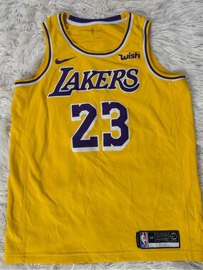 Nike Yellow Los Angeles Lakers #23 Basketball Jersey with Purple Accents